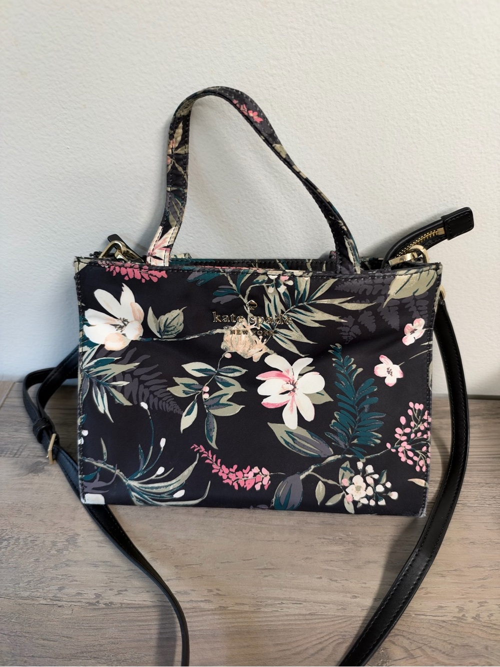 kate spade Black Floral Crossbody Tote